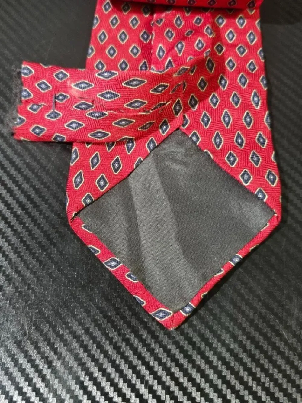 Savile Row Red Geometric Patterned Men's Tie